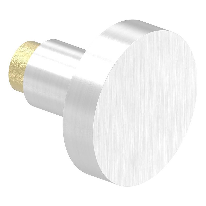 Poignée de porte bouton fixe, seule, Ø 55mm, droit, V2A