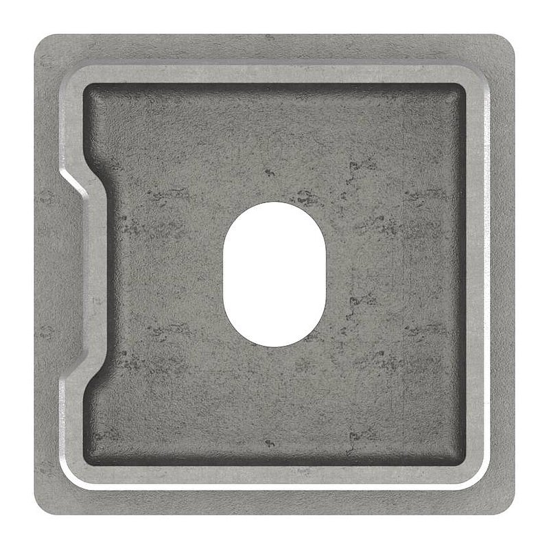 Rohrsattel, für 40 x 40 x 2,0mm, oben für Ø 42,4mm, V2A