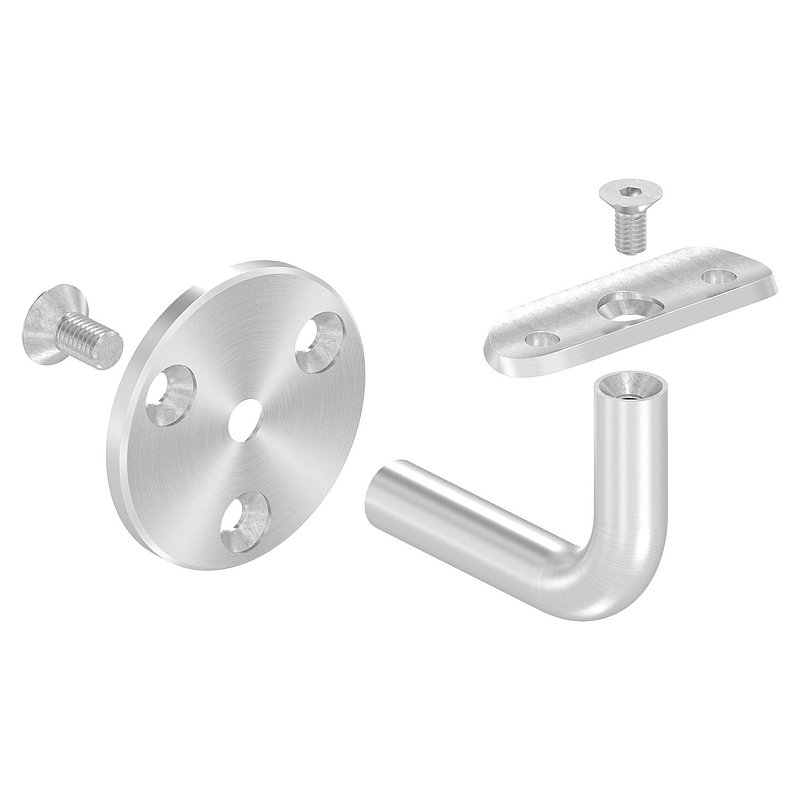 Handlaufhalter ohne Kabeldurchführung für LED Handläufe, Vollmaterial, V2A