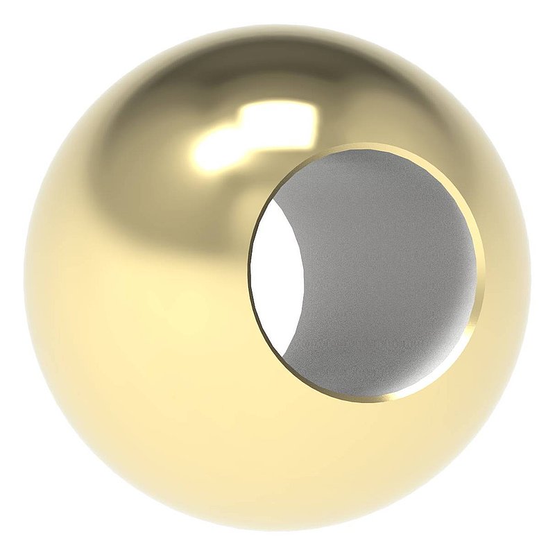 Brass ball Ø 25mm with DG bore 12.2mm