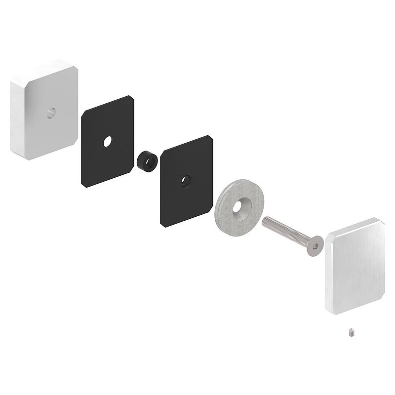 Glass point holder 63x78mm, flat, AISI304