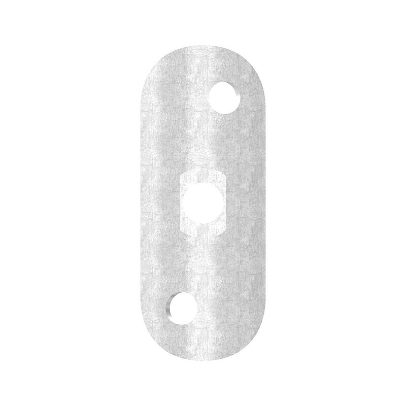 Handlaufanschlussplatte, Rohranschluss Ø 33,7mm, Bohrungen versetzt, S235JR