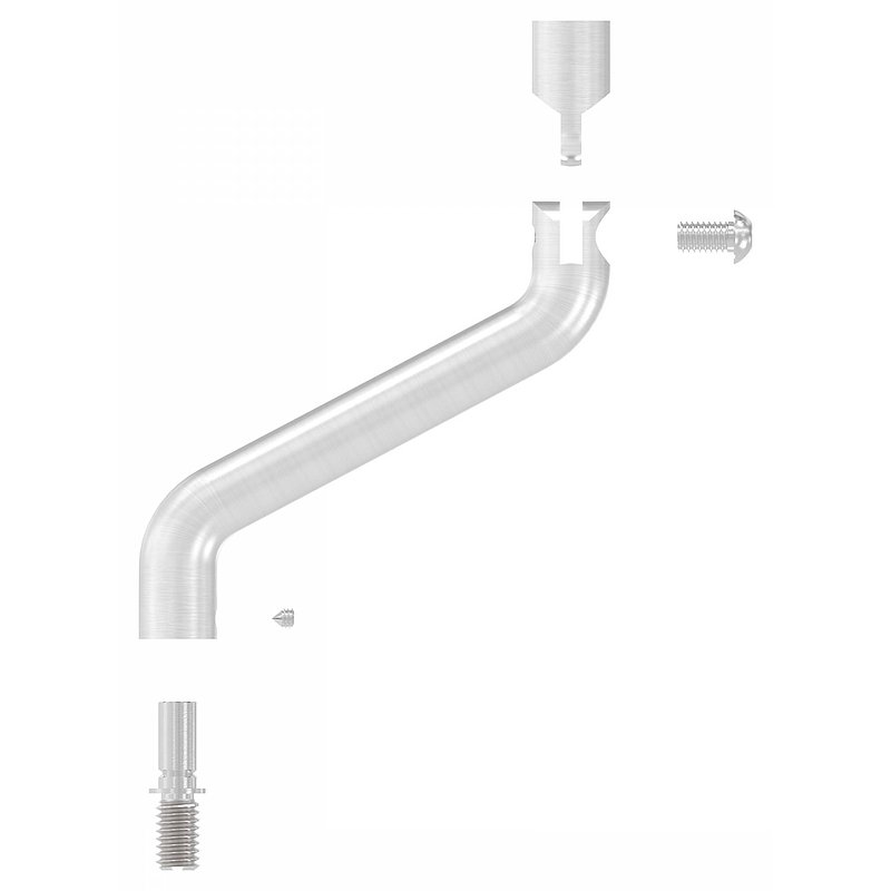 Étrier Ø 14mm, 2x courbé à 30°, avec articulation, V2A