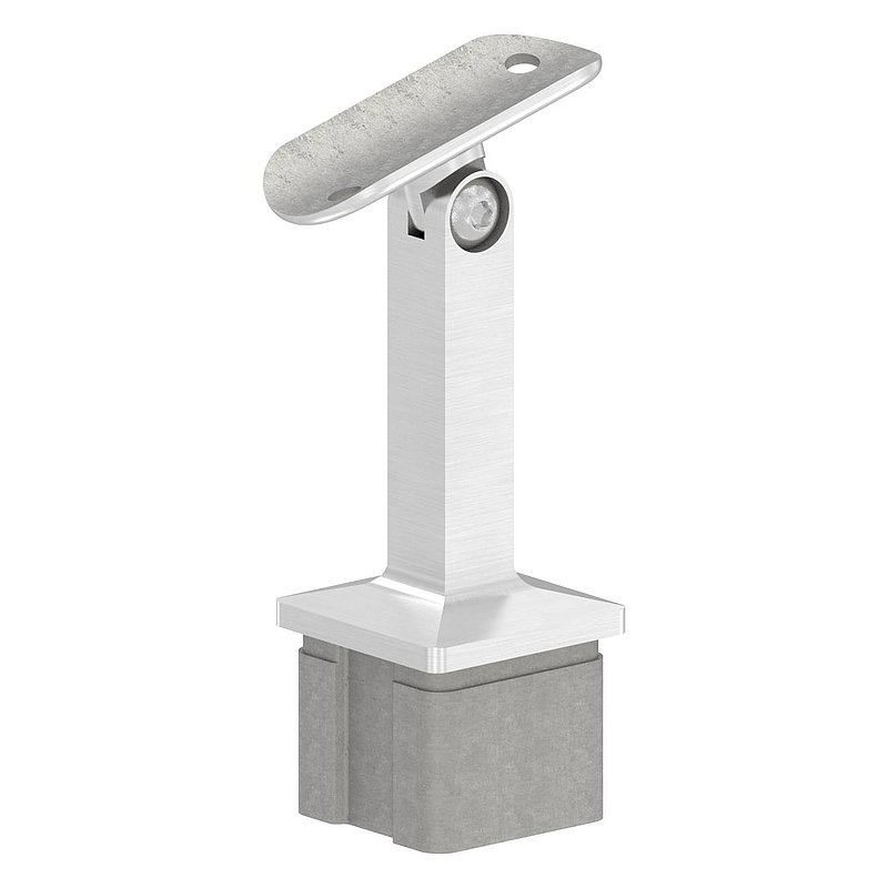 Tube end plug with hinge pin for tube 40x40x2mm, AISI304