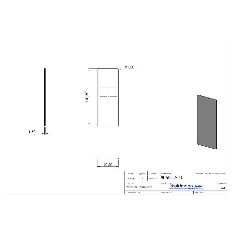 Endkappe für Aluprofil 80300-ALU
