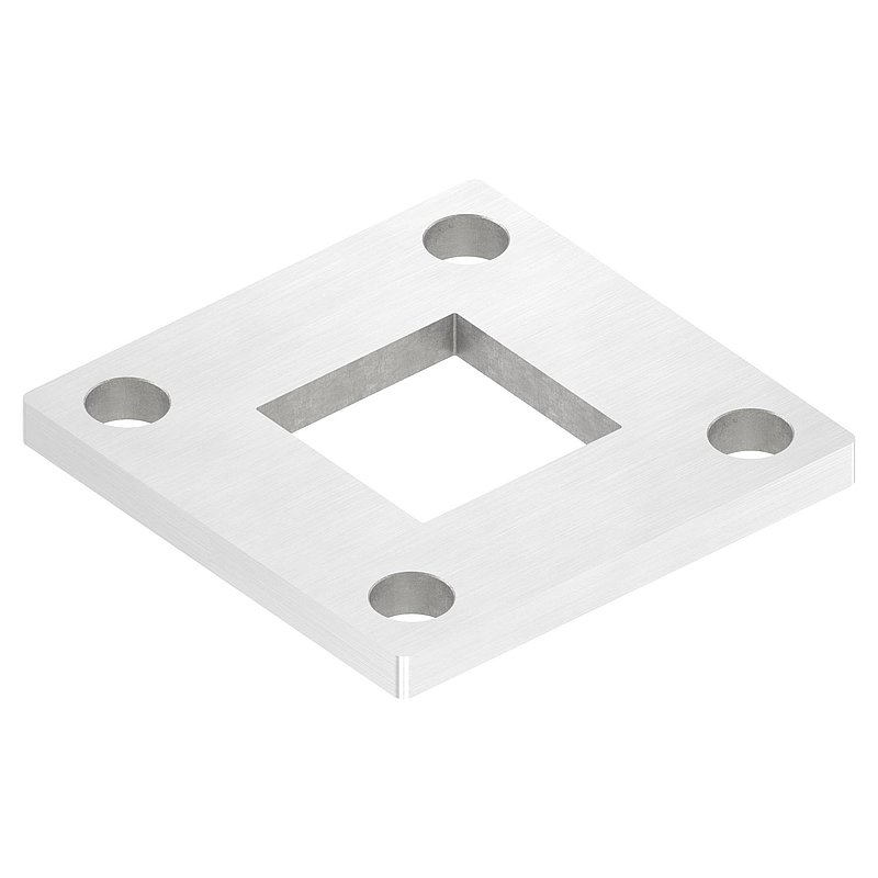 Ankerplatte, 92x92x8mm, mit Längsschliff, V2A