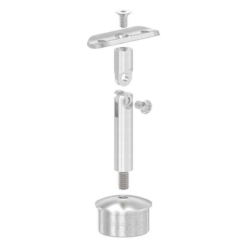 Rohrabschlussstopfen für Rohr 42,4x2,0mm, Handlaufanschlussplatte: 42,4mm, V2A
