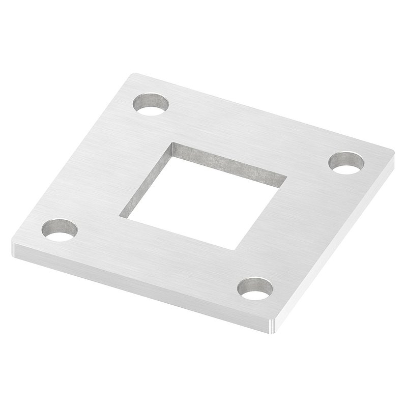 Ankerplatte, 92x92x6mm, mit Längsschliff, V2A