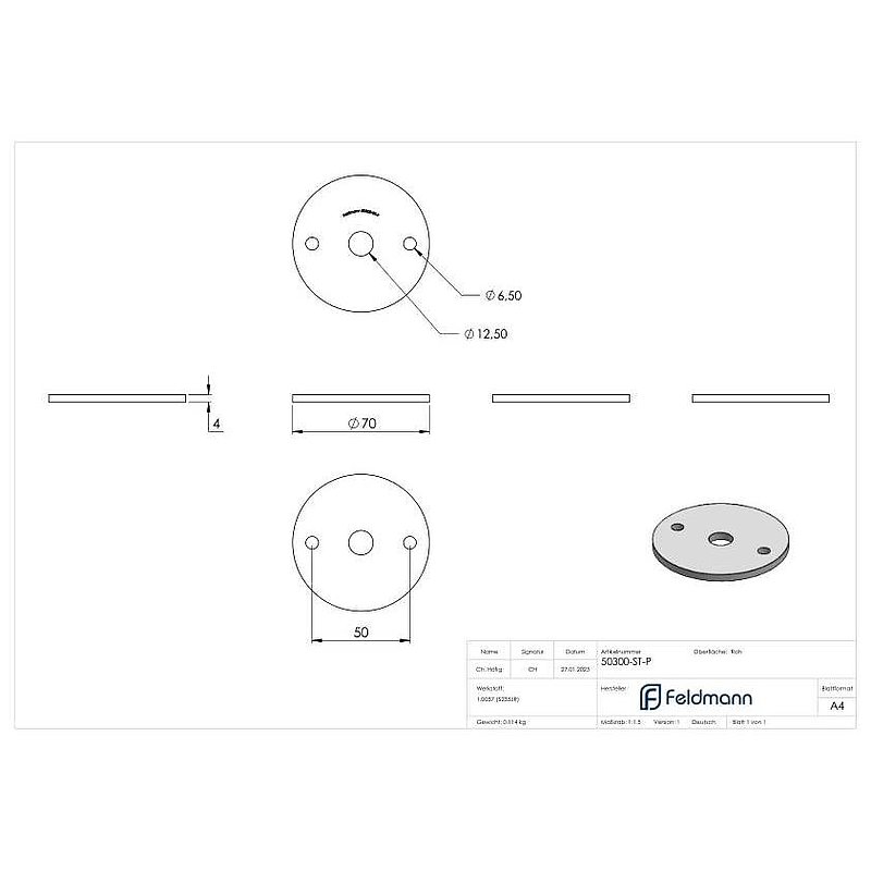 Plate 70x4mm
