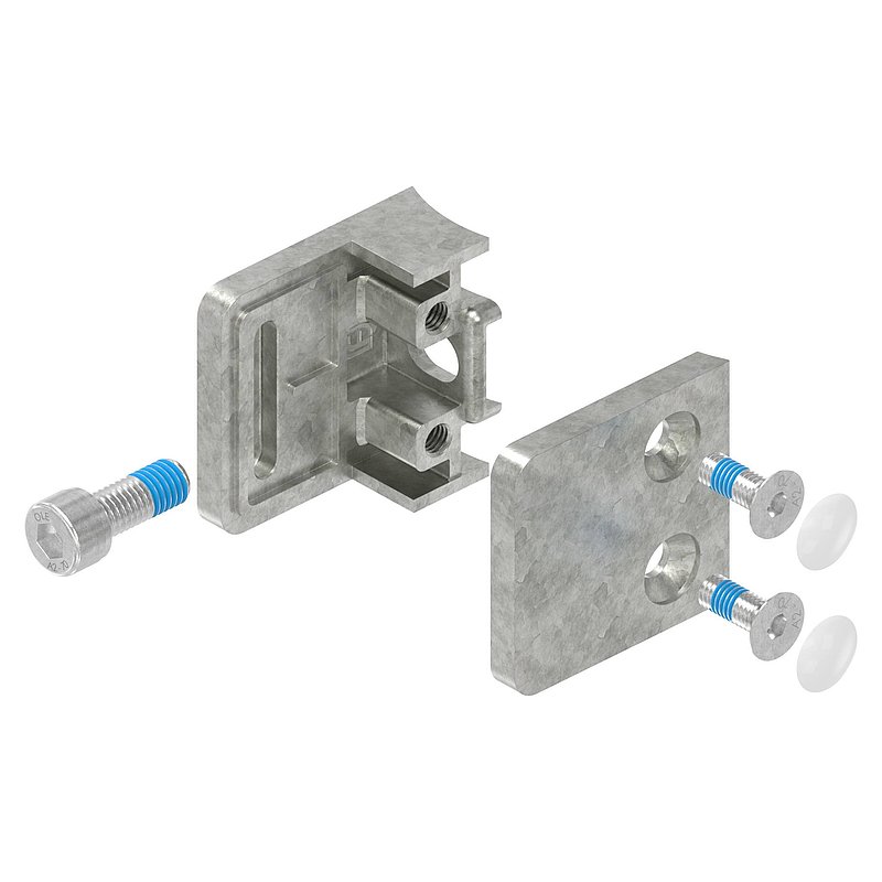 Glass clamp mod. 11, connection: 60.3mm, raw zinc
