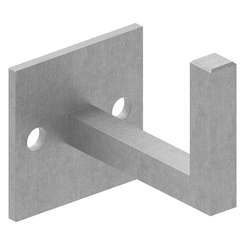 Handlaufträger mit Ronde 60x60x4mm
