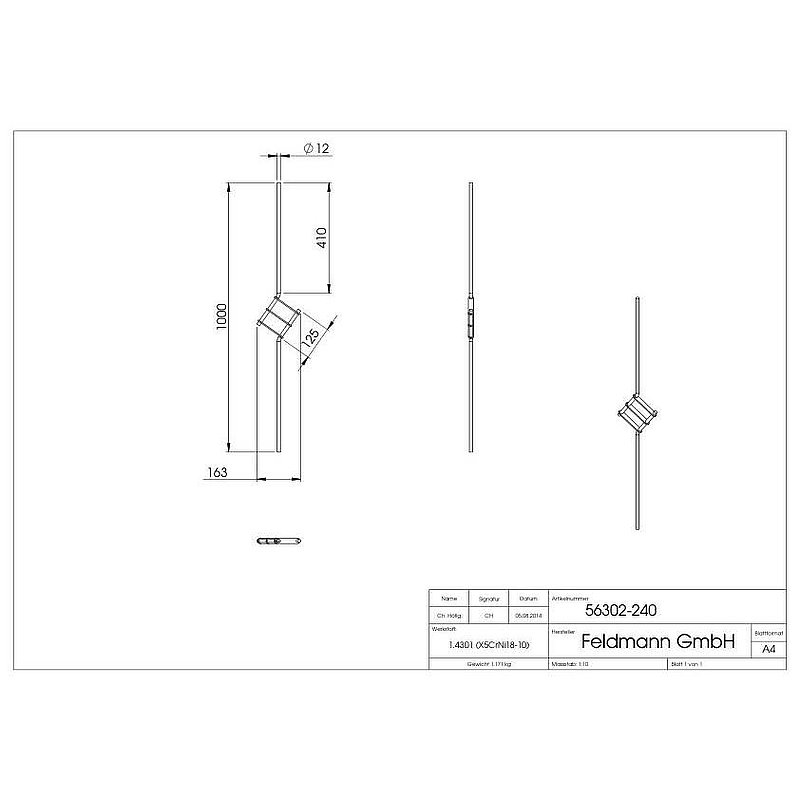 Designstab, V2A