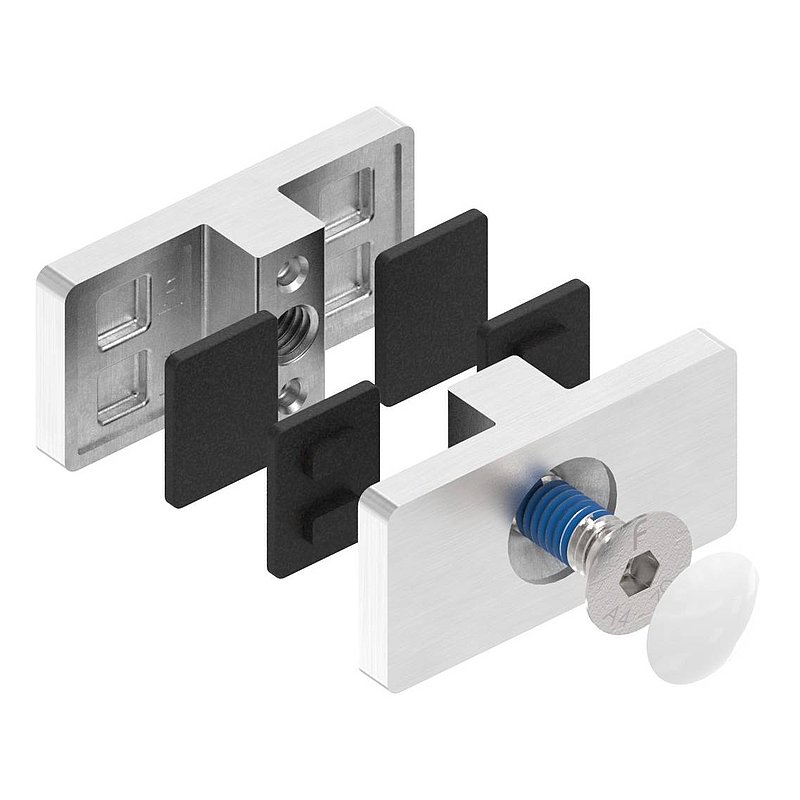 Glasausrichter für Ganzglasgeländer, für Glas 12,76 - 13,52mm
