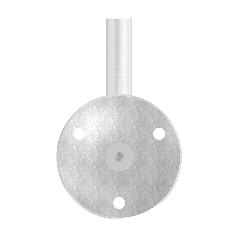 Handrail bracket for welding (round plate and bracket screwed together), AISI304