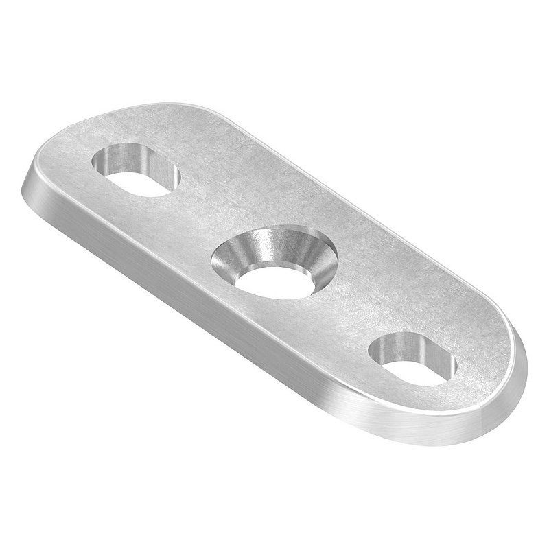 Handlaufanschlussplatte, 42,4mm mit Langlöchern, V2A