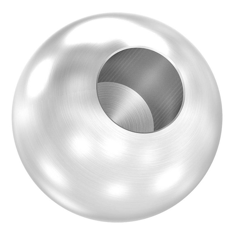 Vollkugel Ø 30mm mit Sackloch 12,6mm, V2A