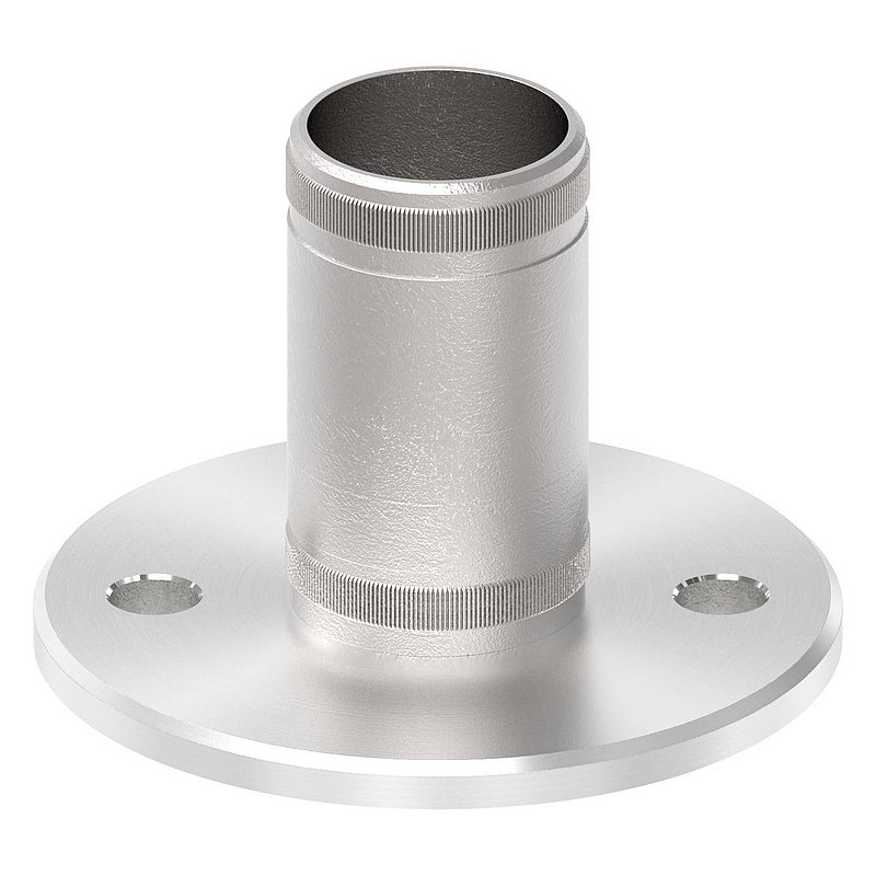 Wall and floor anchor with knurling, for tube 42.4x2.5mm, AISI304