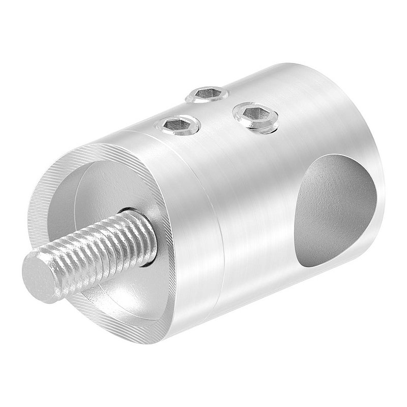 Cross bar holder for butt joint, for 42.4 mm tube, 12.2 mm bore, AISI304