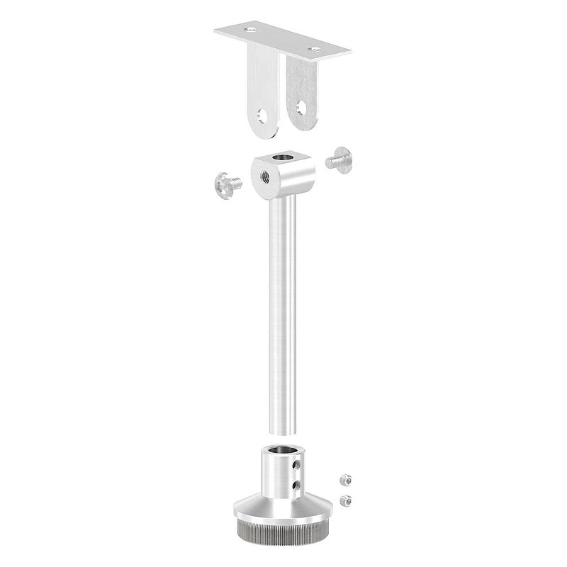 Rohrabschlussstopfen mit Stift für LED Handlauf, V2A
