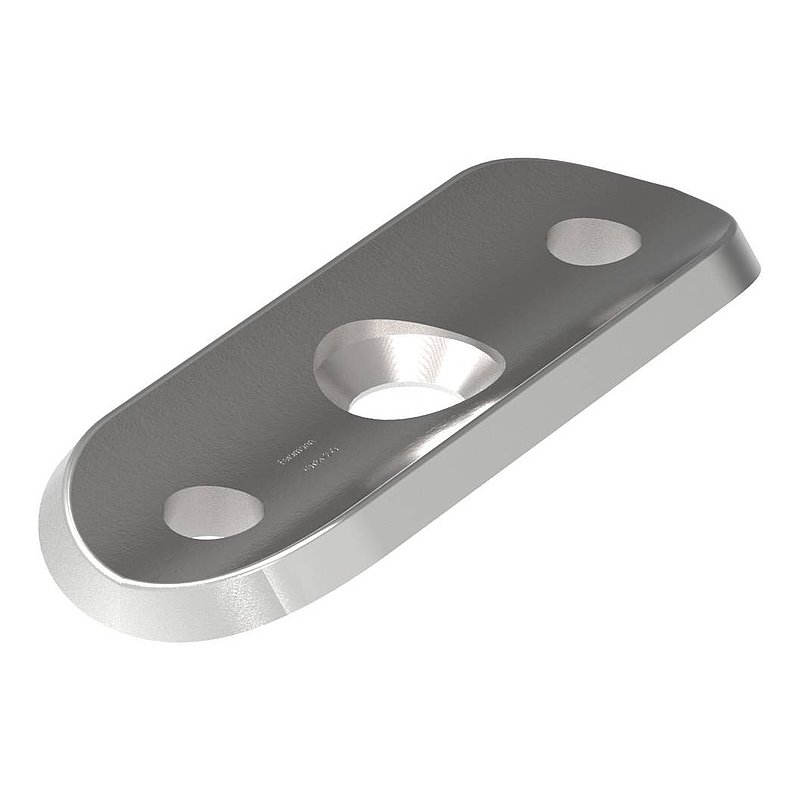 Handlaufanschlussplatte, 33,7mm, V2A