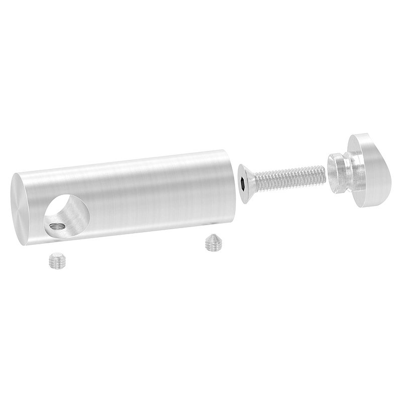 Querstabhalter verlängert, mit Durchgangsbohrung für 33,7mm Rohr, 14,2mm Bohrung, V2A