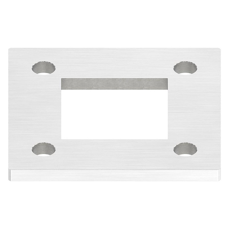 Ankerplatte, 120x120x8mm, mit Längsschliff, V2A