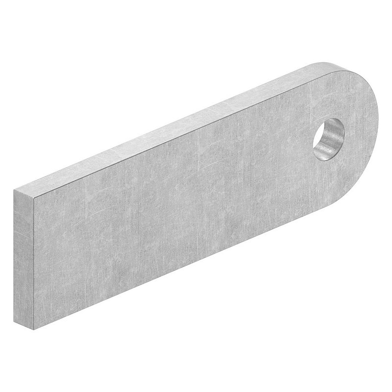 Weld-on bracket 100x30x6mm with round hole 9mm