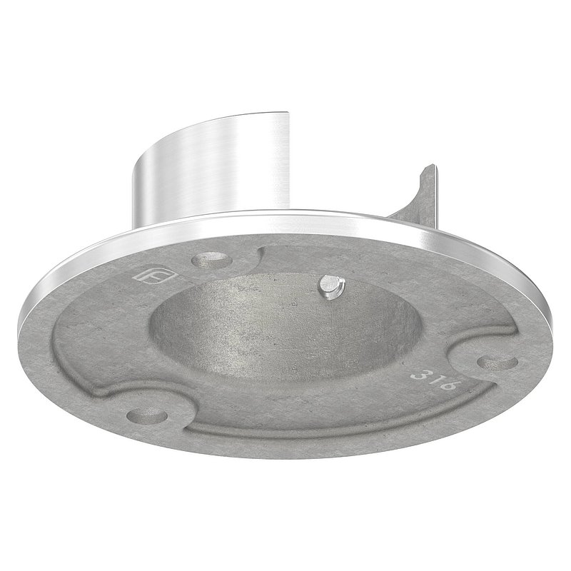 Wall mounting for grooved tube 42.4 mm, AISI316