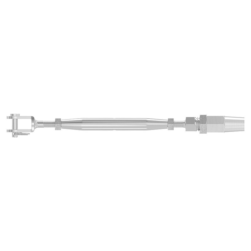 Wantenspanner Gabel zur Selbstmont. Seil 4mm, V4A