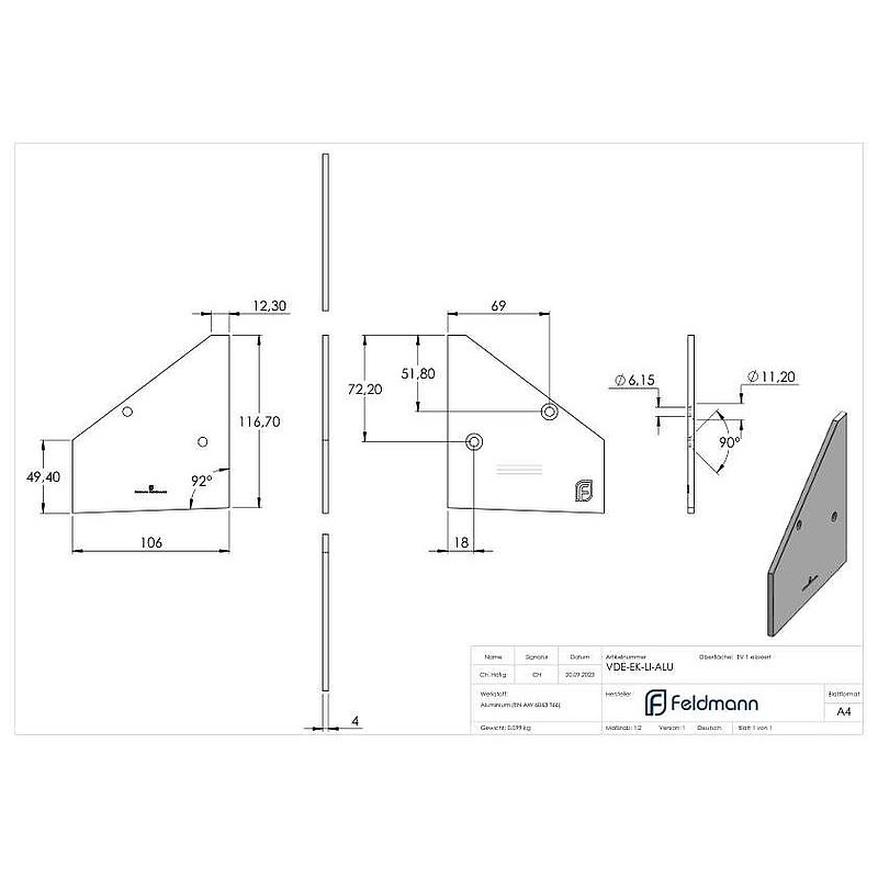 Endkappe links für eleganza canopy, E4/EV1