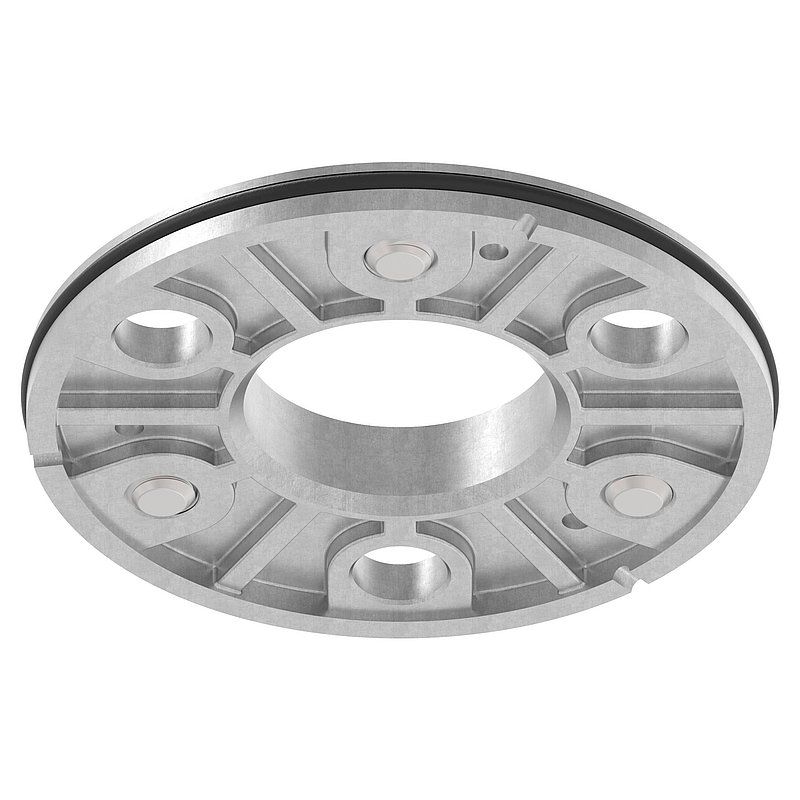 Anchor plate, Ø 103.5x8mm for 42.4mm tube, raw, AISI316