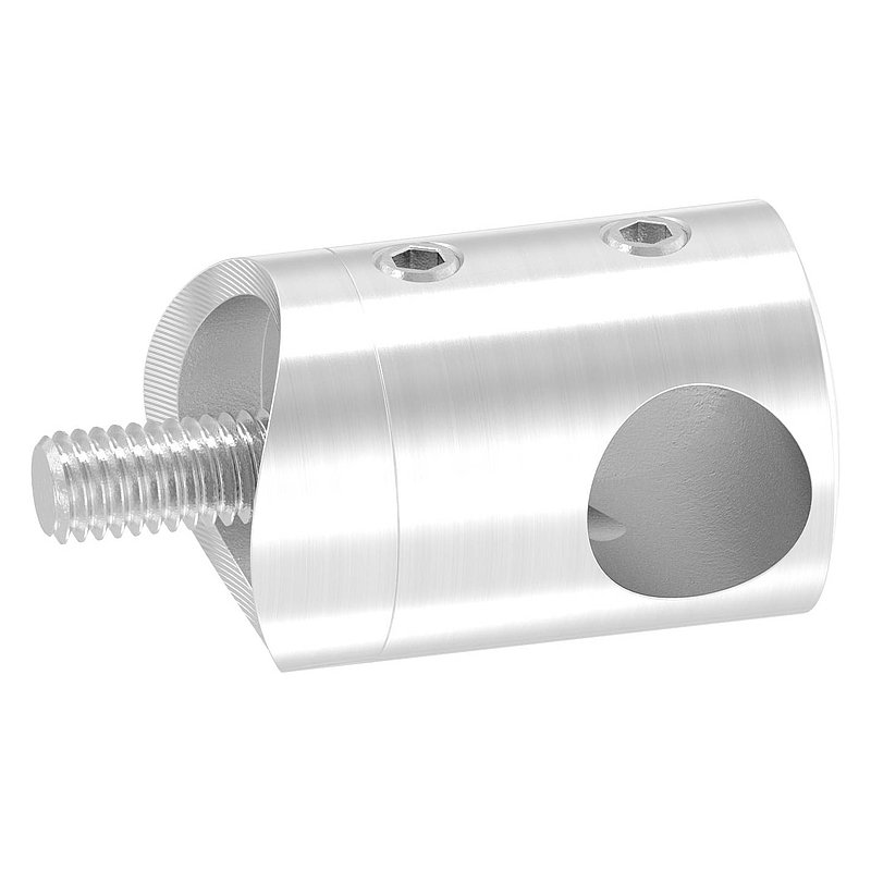 Cross bar holder for 33.7 mm tube, blind hole right 12.2 mm, AISI304