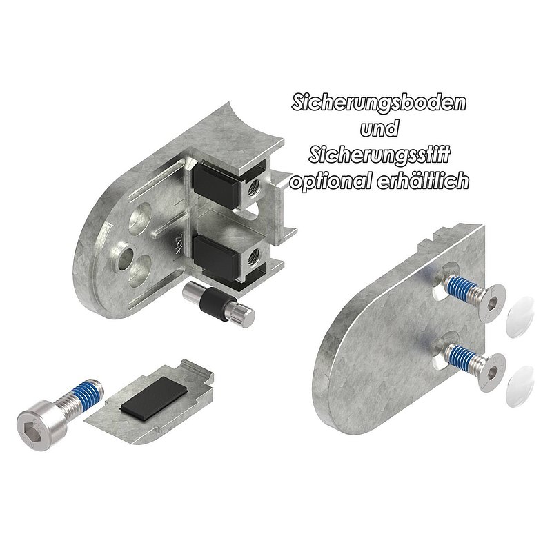 Glasklemme Mod. 38, Anschluss: 42,4mm, Zink roh