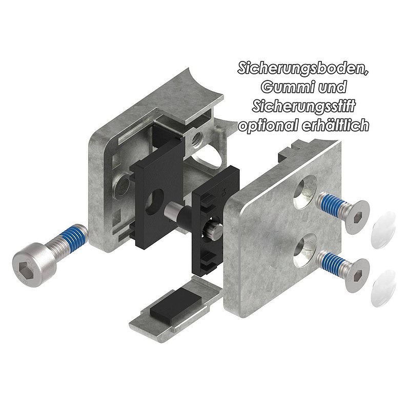 Glasklemme Mod. 31, Anschluss: 33,7mm, Zink roh