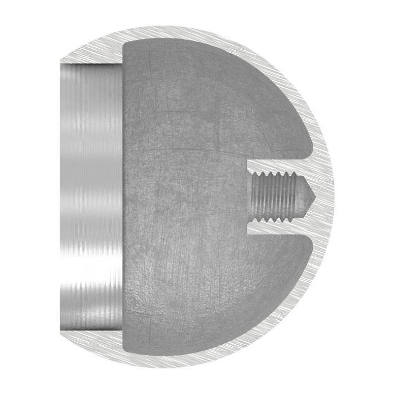 Pipe end ball hollow for 42.4 mm tube, with M8