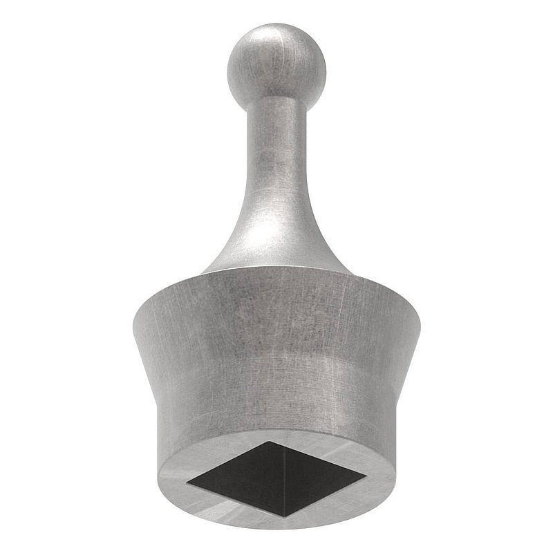 Cap for square bar 12x12mm, H: 50mm