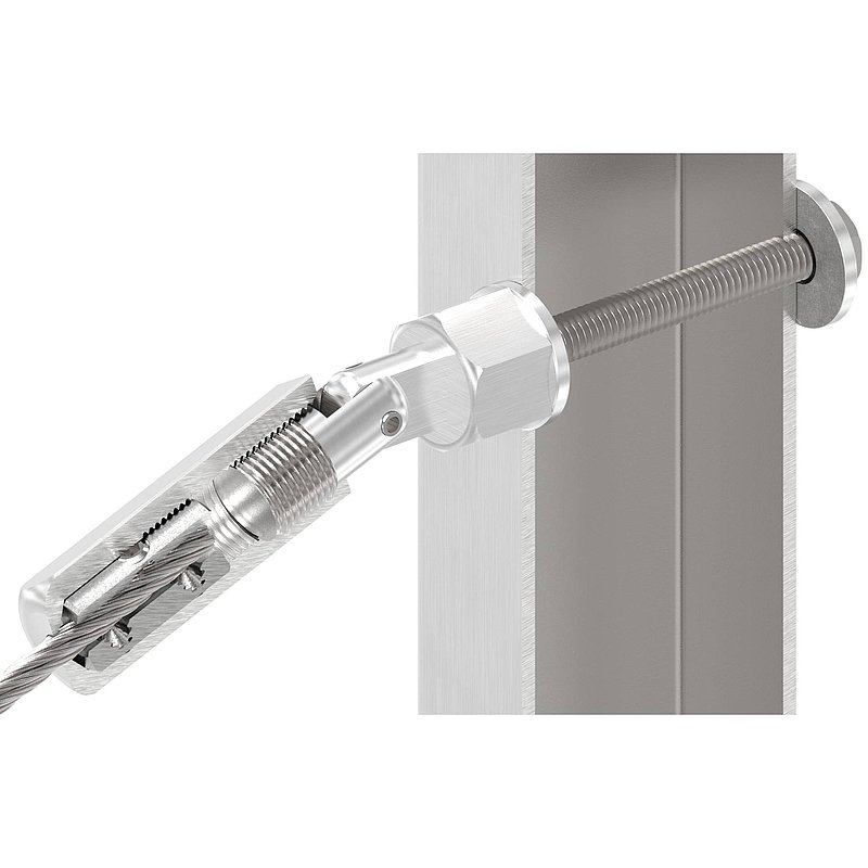 Embout fileté à monter soi-même avec articulation, pour câble 6mm, V2A
