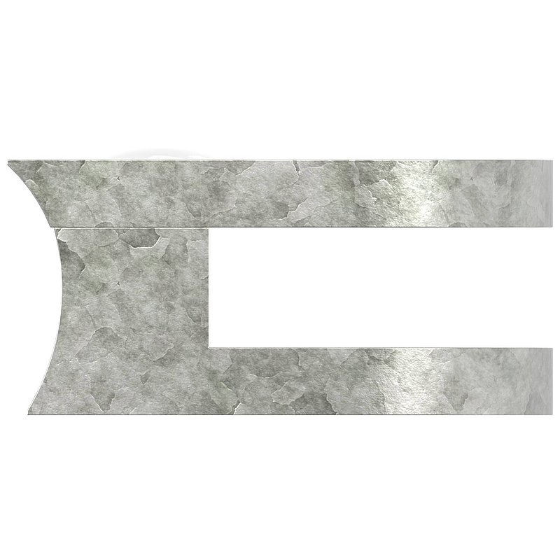 Glasklemme Mod. 30, Anschluss: 48,3mm, Zink roh