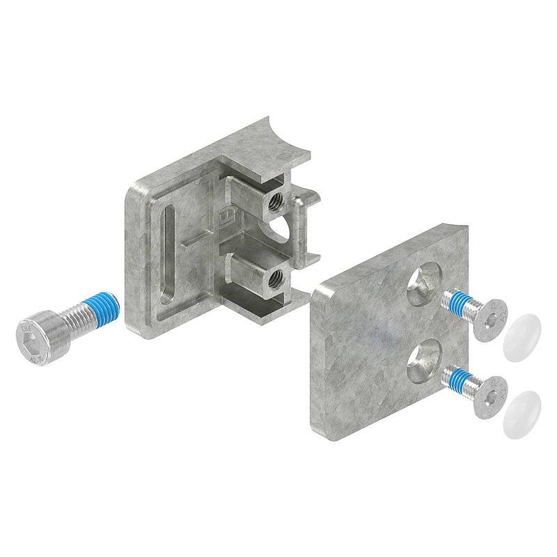 Glass clamp mod. 11, connection: 33.7mm, raw zinc