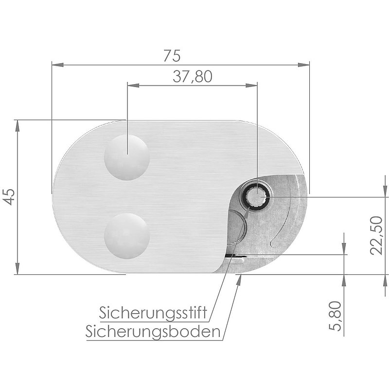 Sichtschutz Endglasklemme Mod. 25, V2A