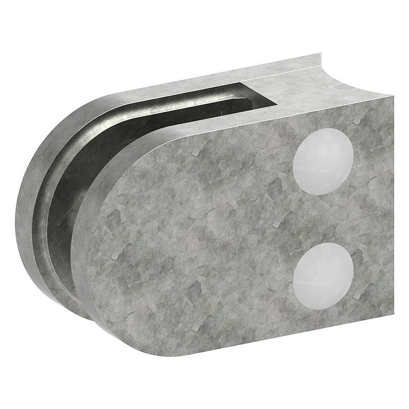 Glass clamp mod. 12, connection: 42.4mm, raw zinc