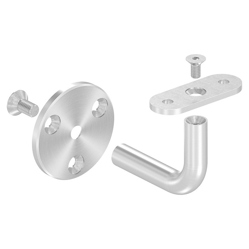 Handlaufhalter ohne Kabeldurchführung für LED Handläufe, Vollmaterial, V2A