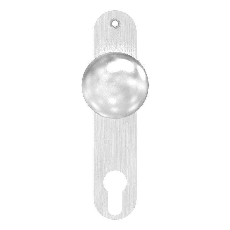 Bouton de porte, Ø 50mm, avec plaque longue, V2A