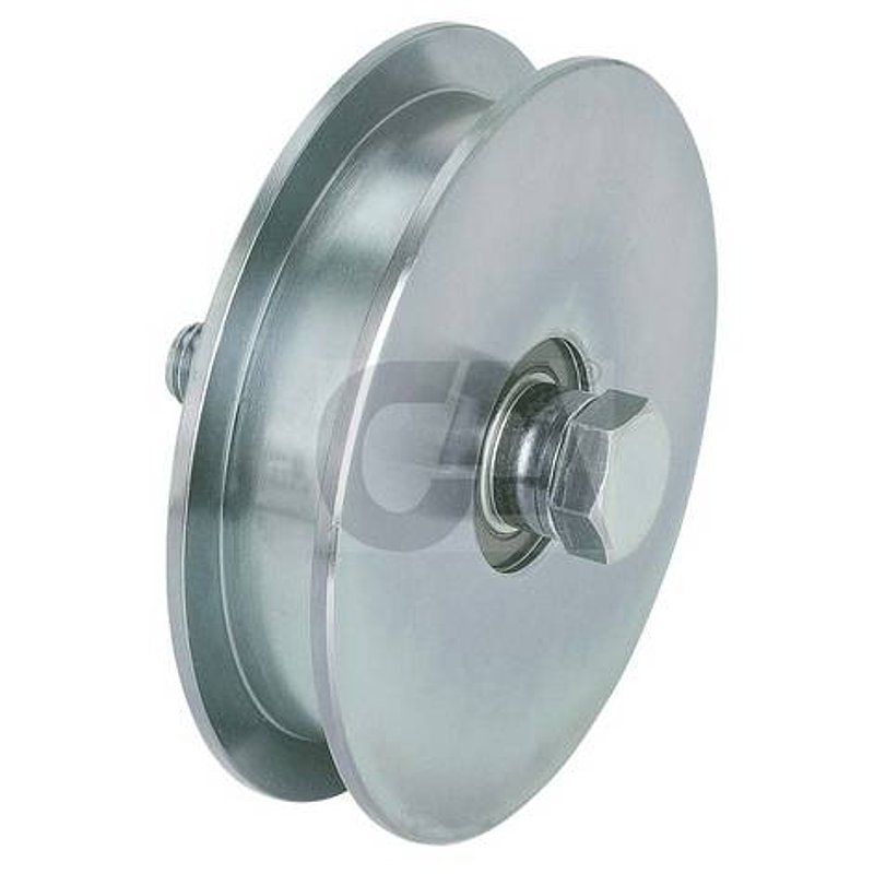 Schiebetorrolle mit U-Rille Ø 120mm, Rillenbreite 21mm, 2 Kugellager, verzinkt