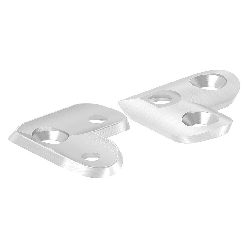 Handlaufanschlussplatte 90°, 42,4mm, Bohrungen gesenkt, V2A
