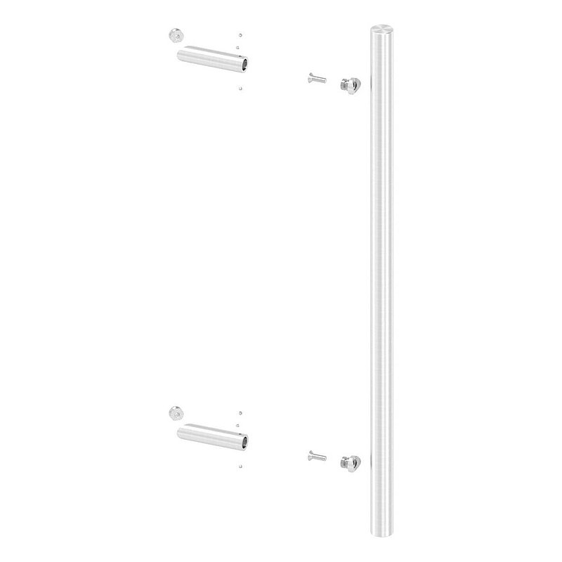 Push handle incl. holder with 45° bevel 45° with L: 800mm, AISI304