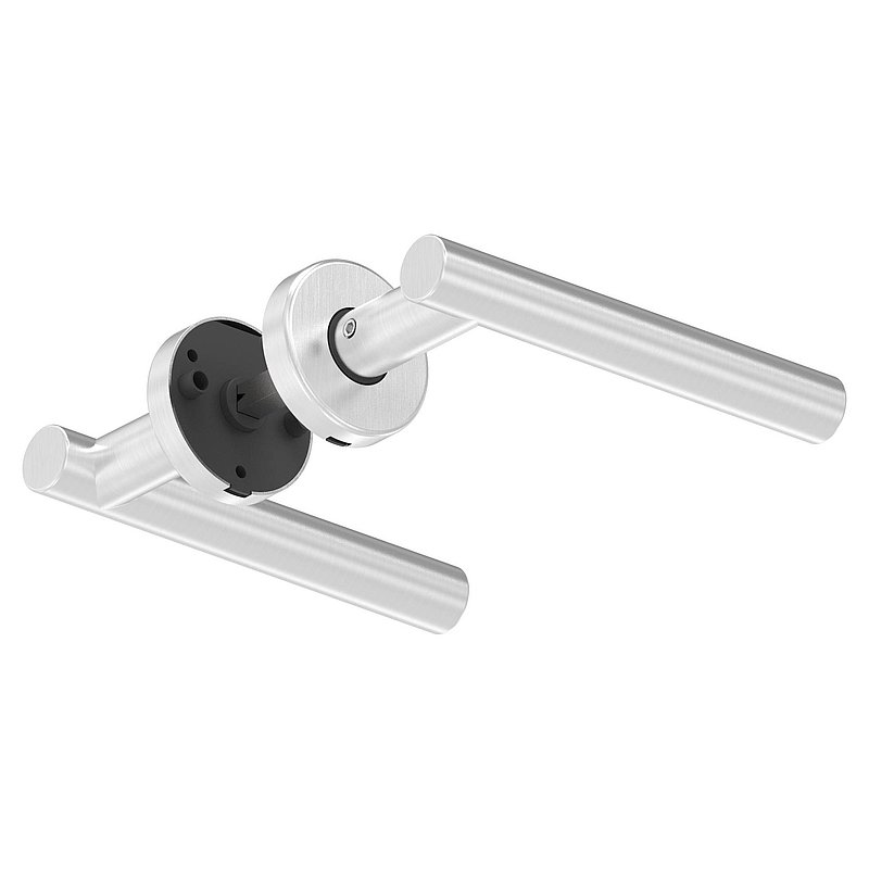 Pair of lever handles, rotatable, AISI304