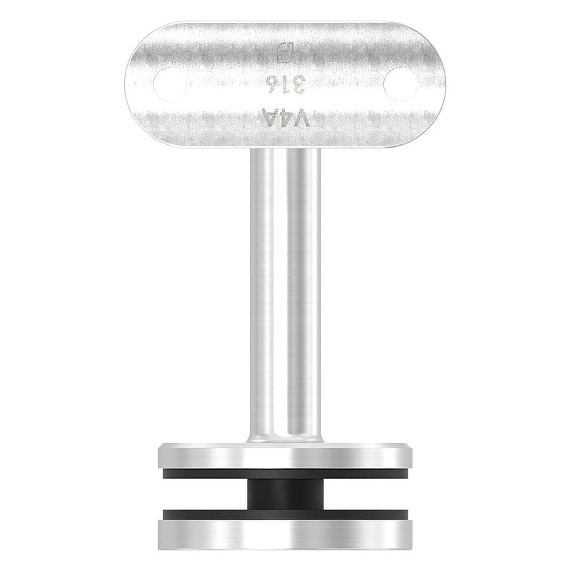 Handlaufhalter für Glas, Handlaufanschlussplatte 42,4mm, V4A