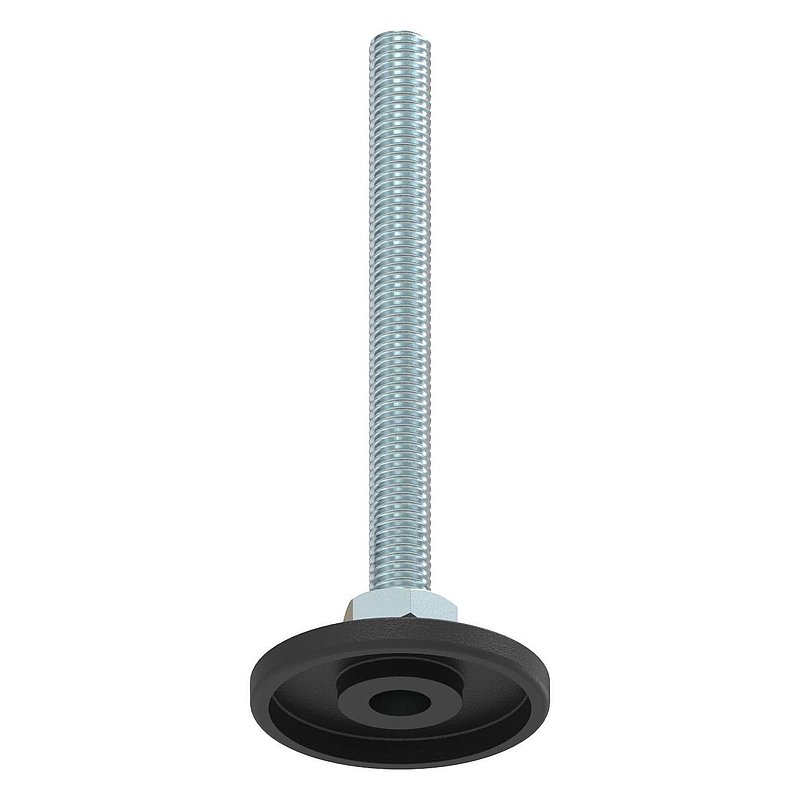 Levelling foot with adjusting screw with hexagon socket