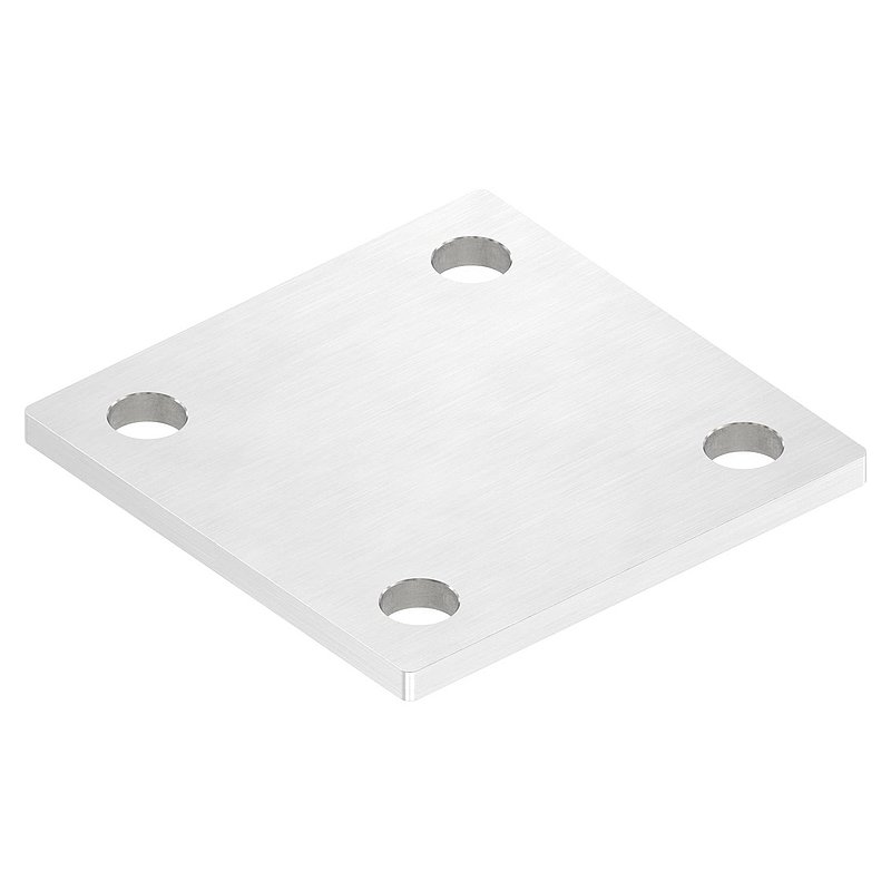 Ankerplatte, 100x100x6mm, mit Längsschliff, V2A